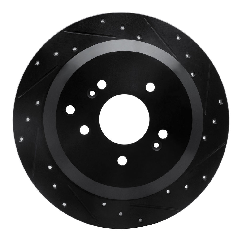 Dynamic Friction 633-03048R - Drilled and Slotted Black Zinc Brake Rotor