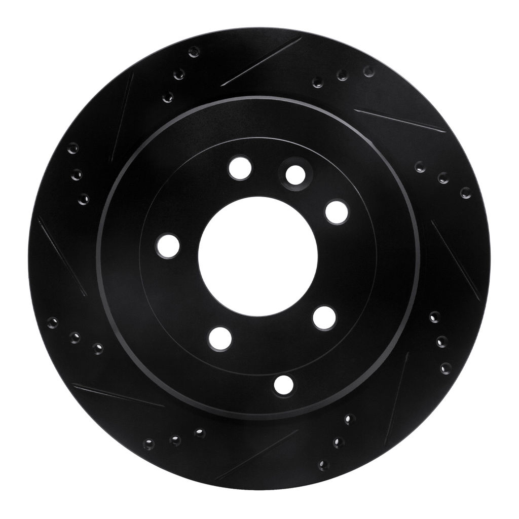 Dynamic Friction 633-11012L - Drilled and Slotted Black Zinc Brake Rotor