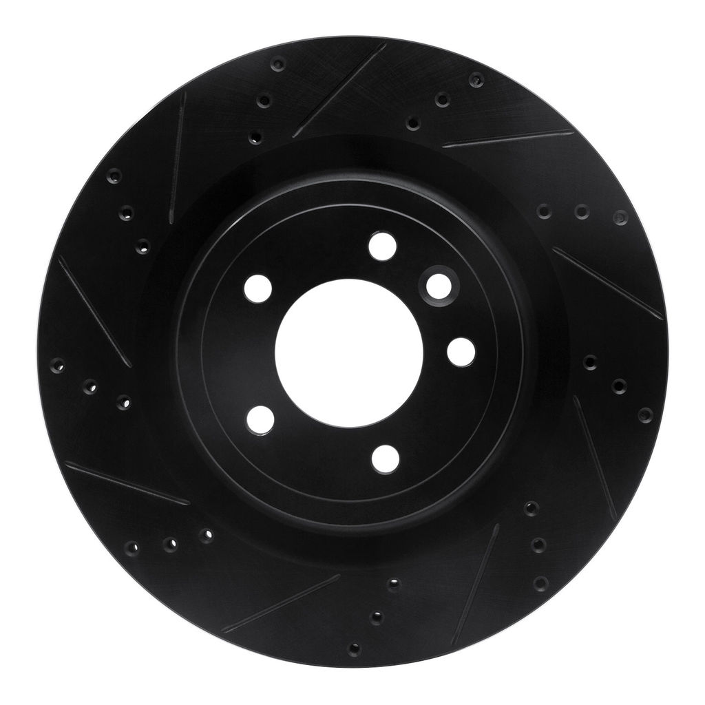 Dynamic Friction 633-11026L - Drilled and Slotted Black Zinc Brake Rotor