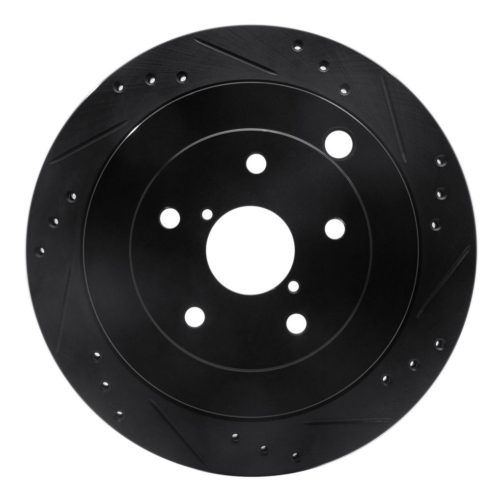 Dynamic Friction 633-13036R - Drilled and Slotted Black Zinc Brake Rotor