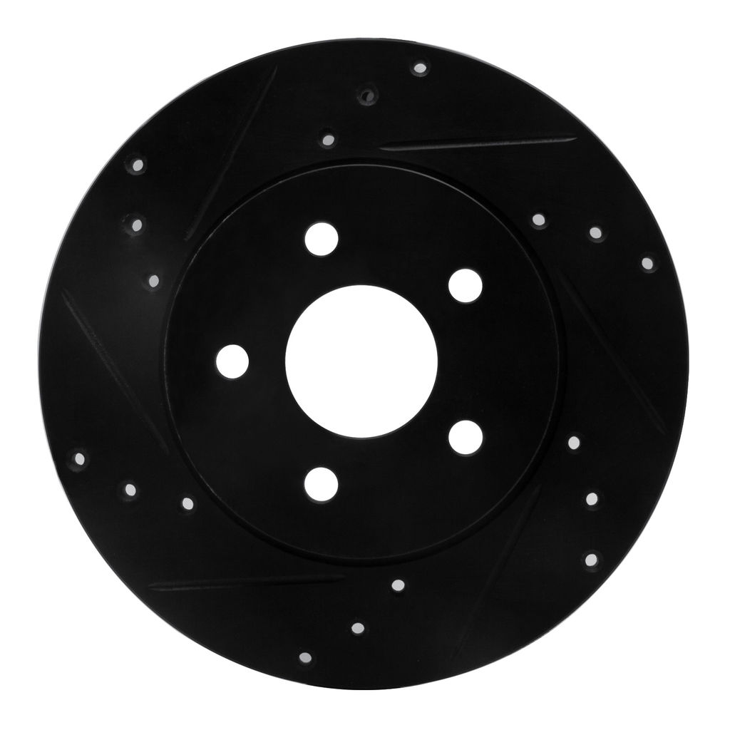 Dynamic Friction 633-20013L - Drilled and Slotted Black Zinc Brake Rotor