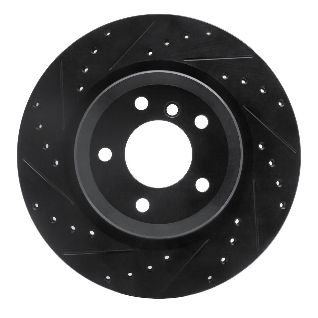 Dynamic Friction 633-31070L - Drilled and Slotted Black Zinc Brake Rotor