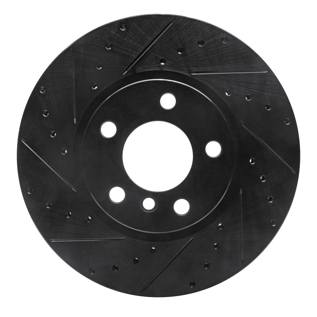 Dynamic Friction 633-31151L - Drilled and Slotted Black Zinc Brake Rotor