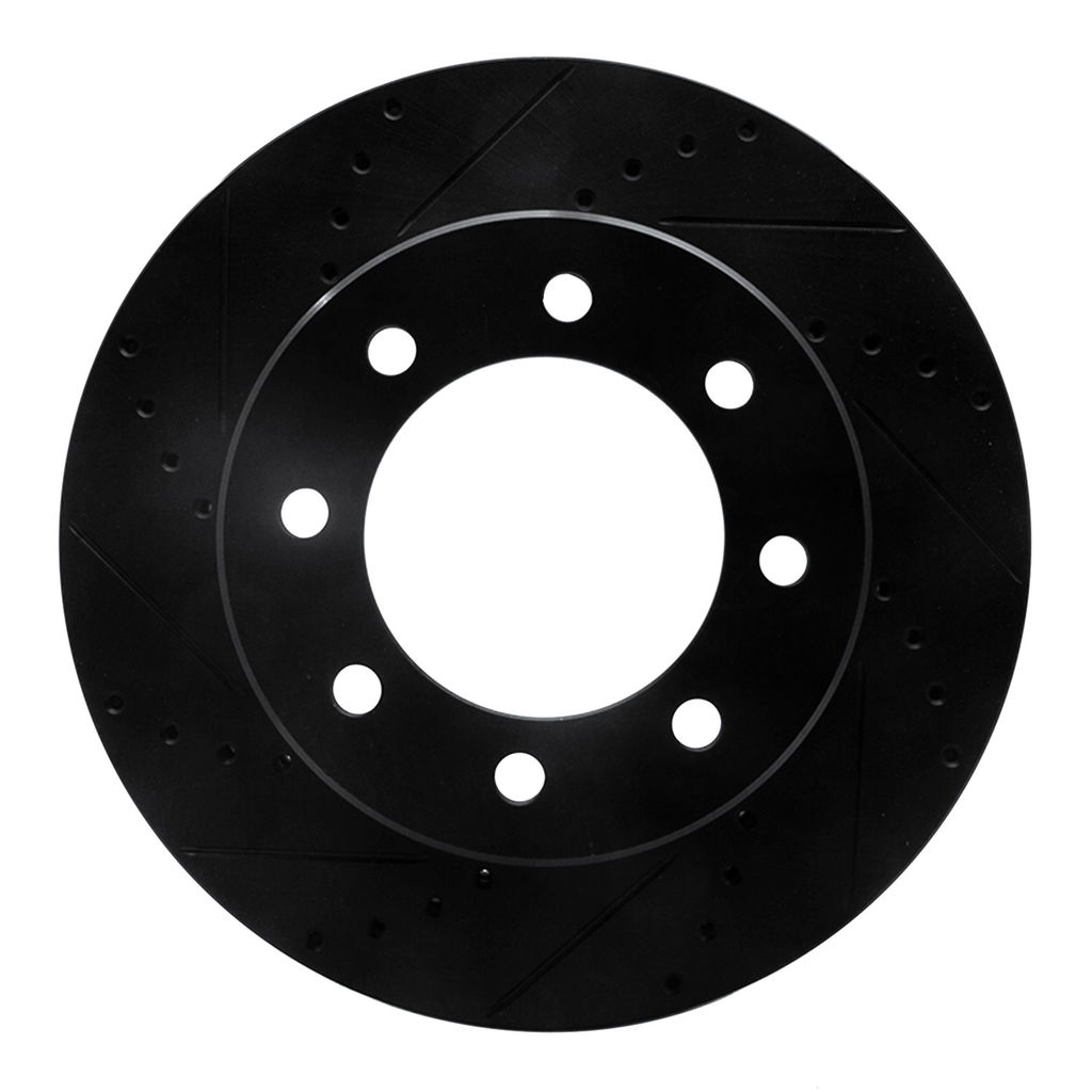 Dynamic Friction 633-40110L - Drilled and Slotted Black Zinc Brake Rotor
