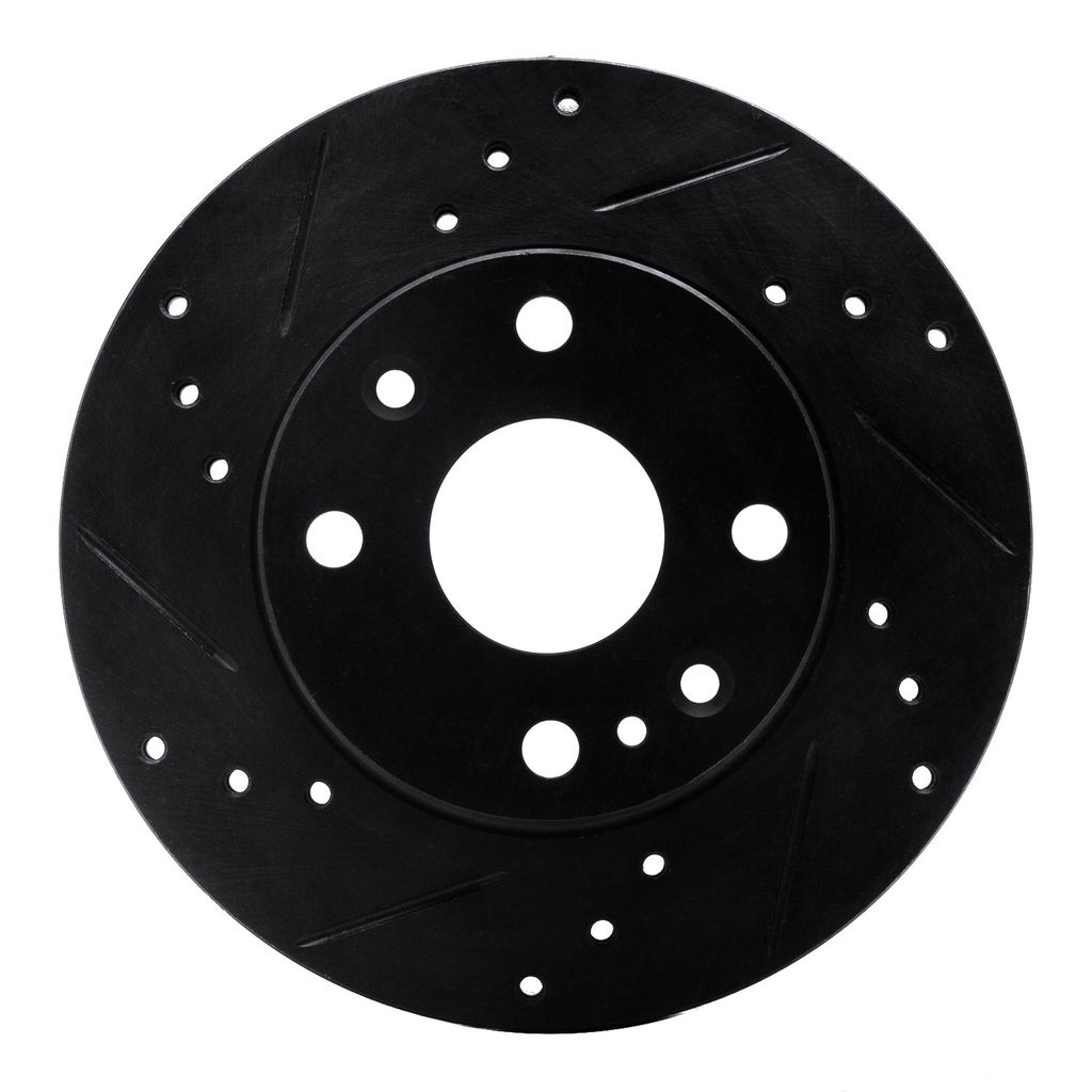 Dynamic Friction 633-54004L - Drilled and Slotted Black Zinc Brake Rotor