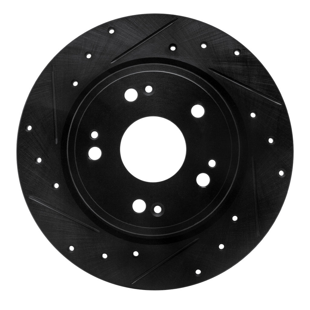 Dynamic Friction 633-59060L - Drilled and Slotted Black Zinc Brake Rotor