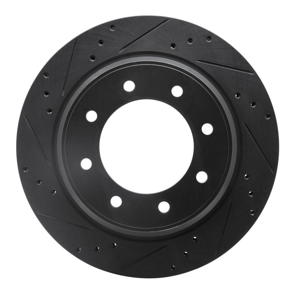 Dynamic Friction 633-67101L - Drilled and Slotted Black Zinc Brake Rotor