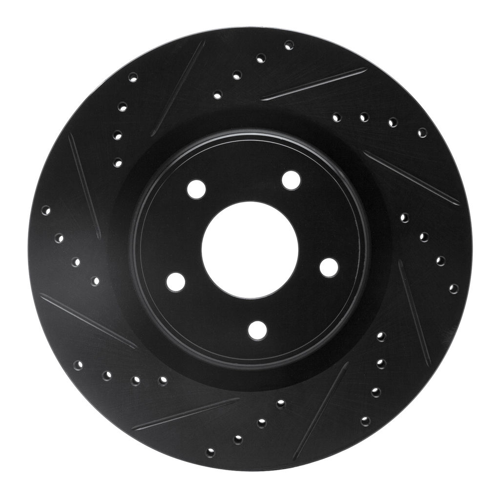 Dynamic Friction 633-67105L - Drilled and Slotted Black Zinc Brake Rotor