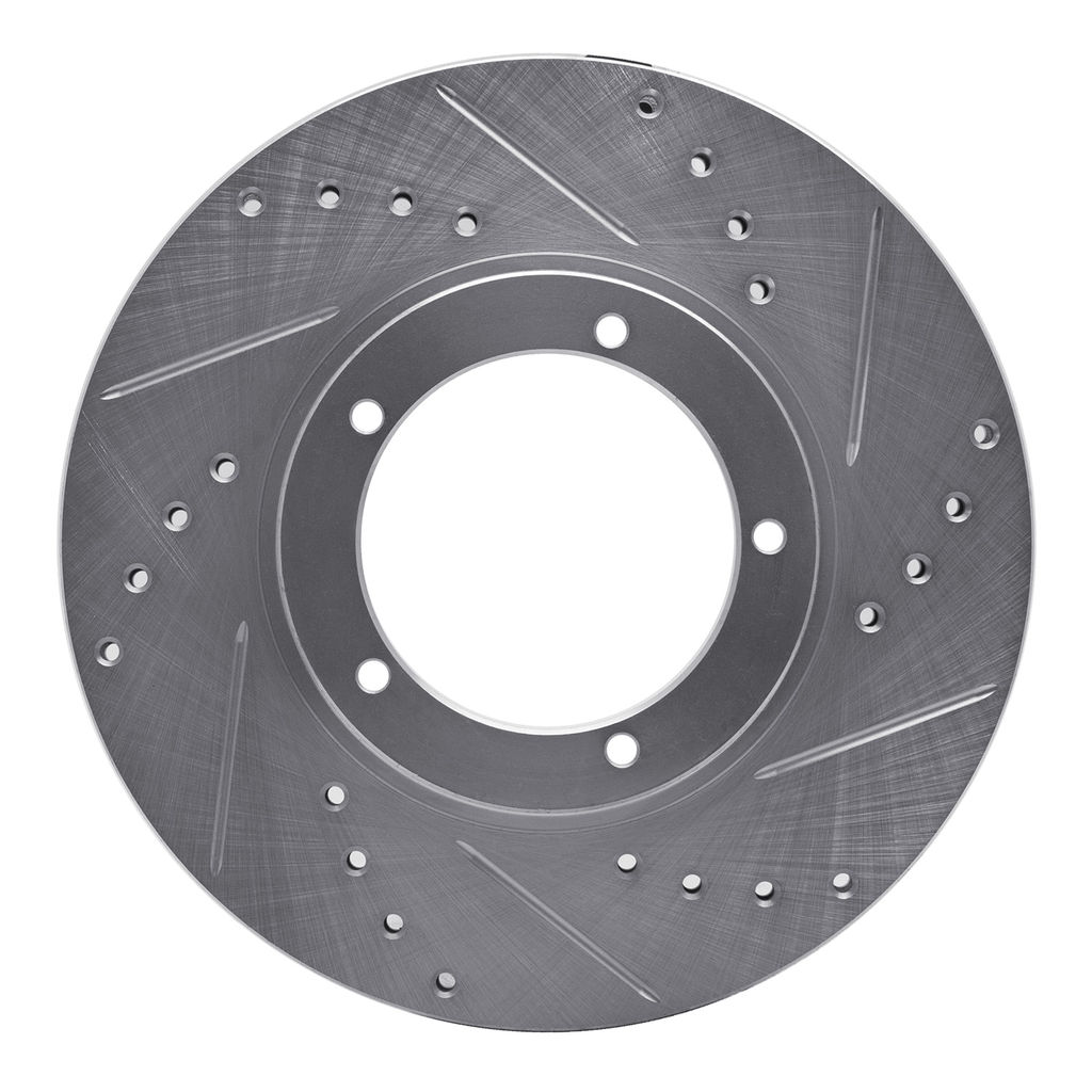Dynamic Friction 631-02001R - Drilled and Slotted Silver Zinc Brake Rotor