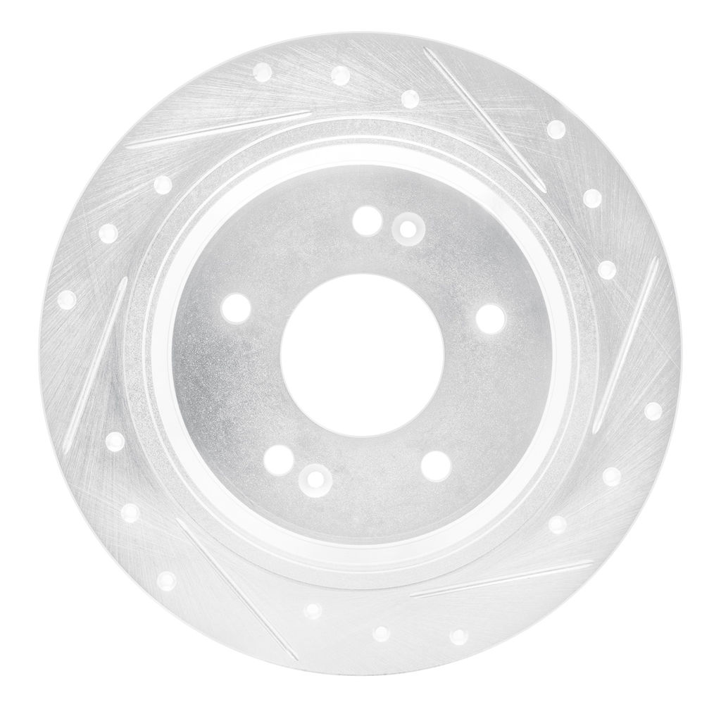 Dynamic Friction 631-03063R - Drilled and Slotted Silver Zinc Brake Rotor