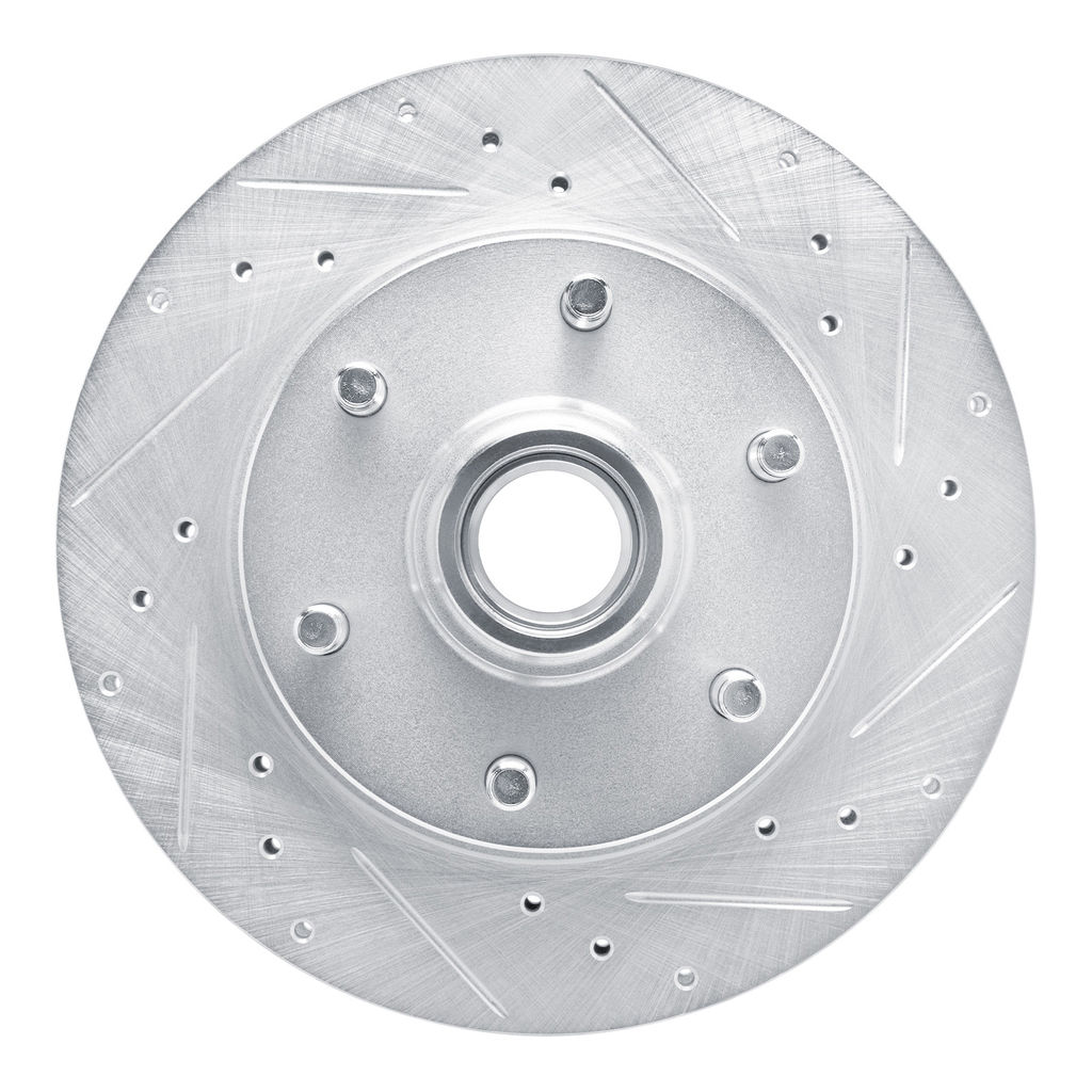 Dynamic Friction 631-48011R - Drilled and Slotted Silver Zinc Brake Rotor