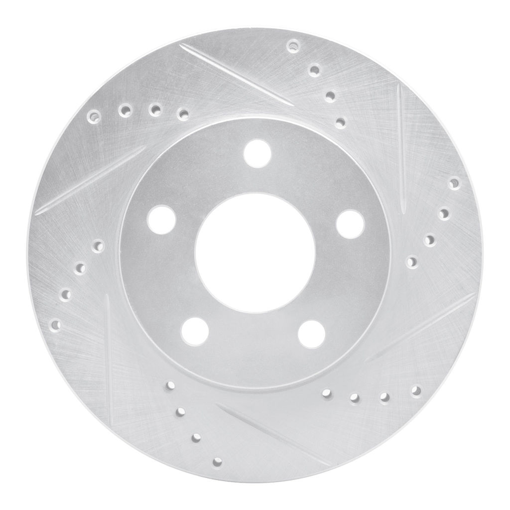 Dynamic Friction 631-52011R - Drilled and Slotted Silver Zinc Brake Rotor