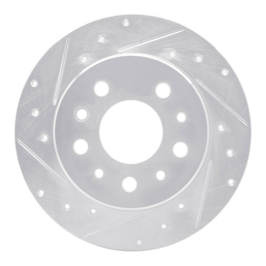 Dynamic Friction 631-63003L - Drilled and Slotted Silver Zinc Brake Rotor