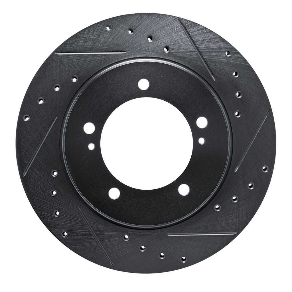 Dynamic Friction 633-01013R - Drilled and Slotted Black Zinc Brake Rotor
