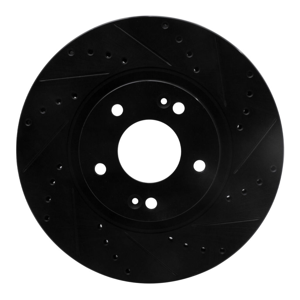 Dynamic Friction 633-03051R - Drilled and Slotted Black Zinc Brake Rotor