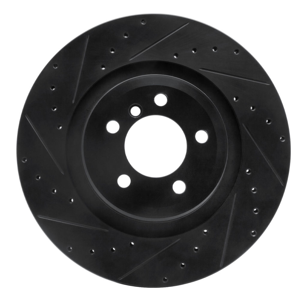 Dynamic Friction 633-31084L - Drilled and Slotted Black Zinc Brake Rotor