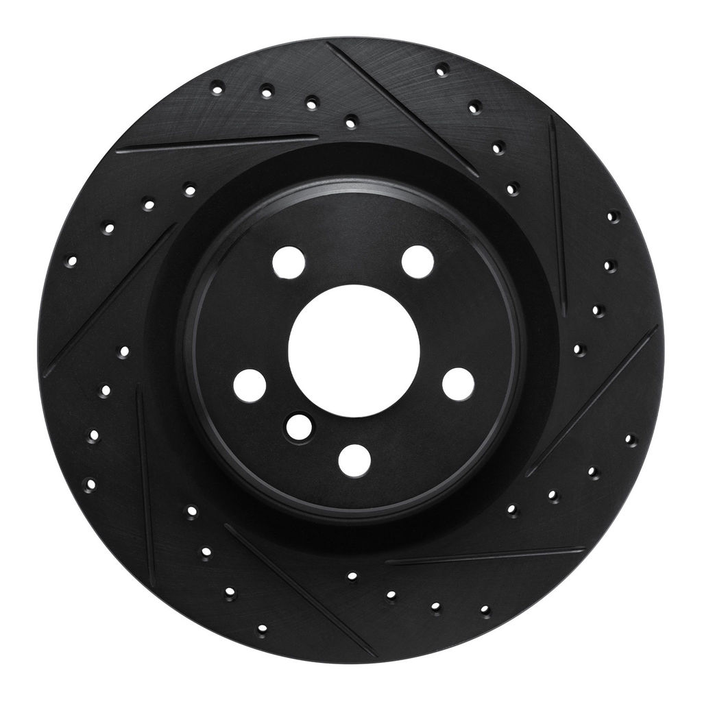 Dynamic Friction 633-31176R - Drilled and Slotted Black Zinc Brake Rotor