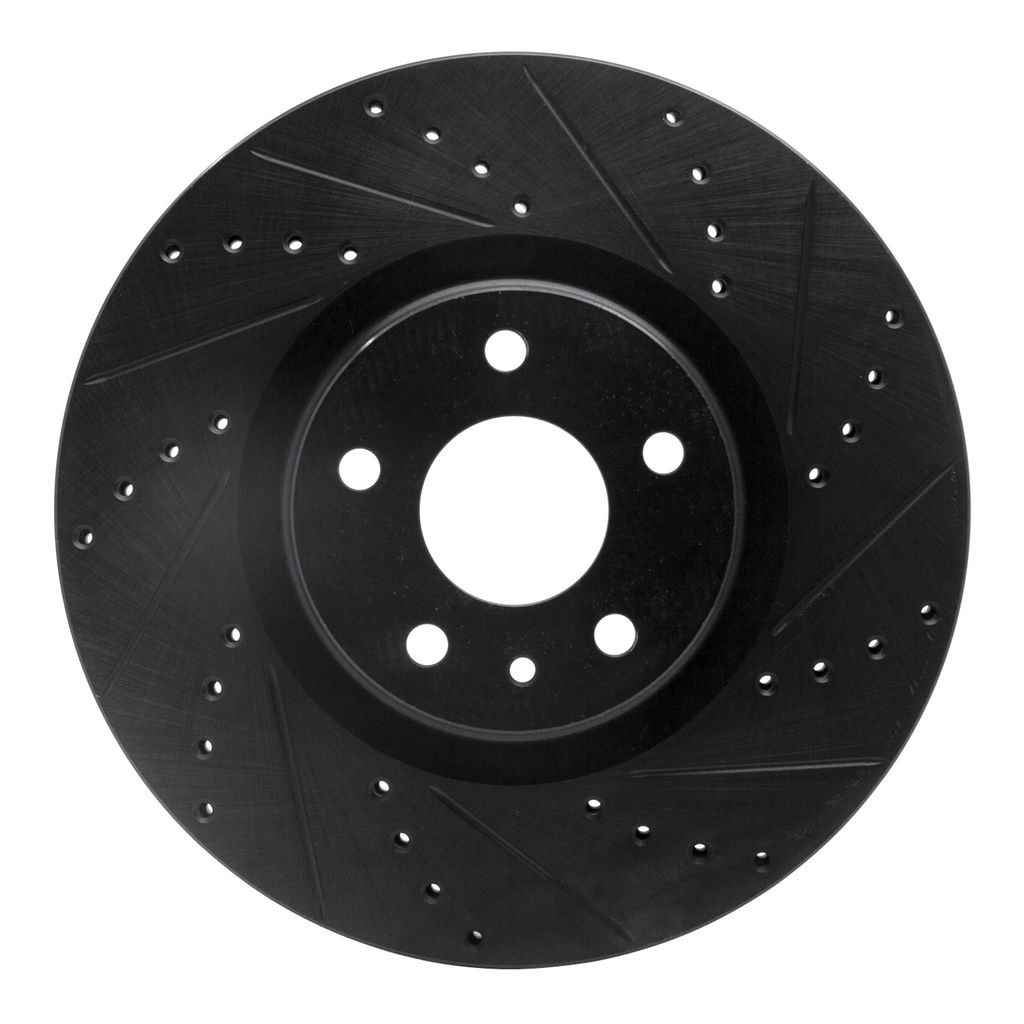 Dynamic Friction 633-54073R - Drilled and Slotted Black Zinc Brake Rotor
