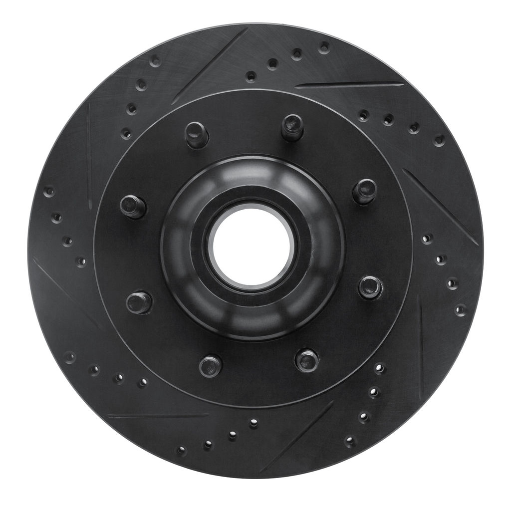 Dynamic Friction 633-54162L - Drilled and Slotted Black Zinc Brake Rotor