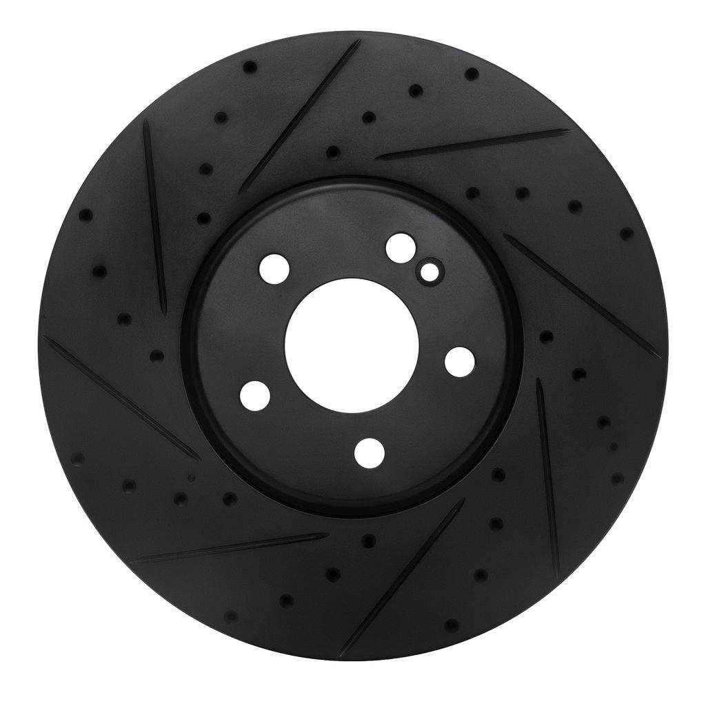 Dynamic Friction 633-63119L - Drilled and Slotted Black Zinc Brake Rotor