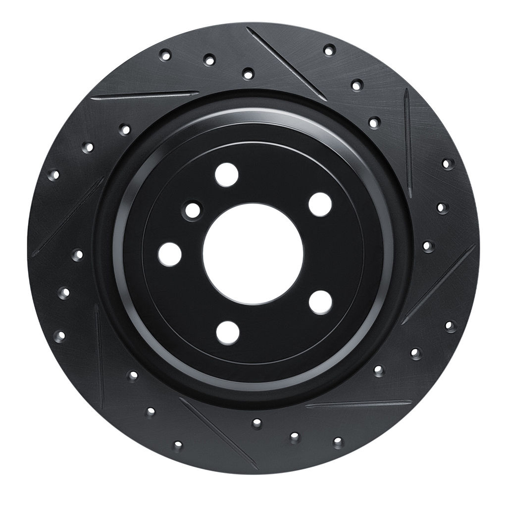 Dynamic Friction 633-63143R - Drilled and Slotted Black Zinc Brake Rotor
