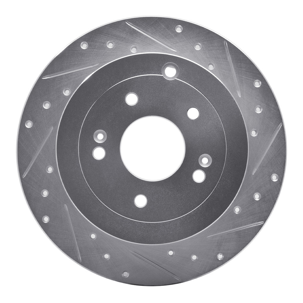 Dynamic Friction 631-03046R - Drilled and Slotted Silver Zinc Brake Rotor