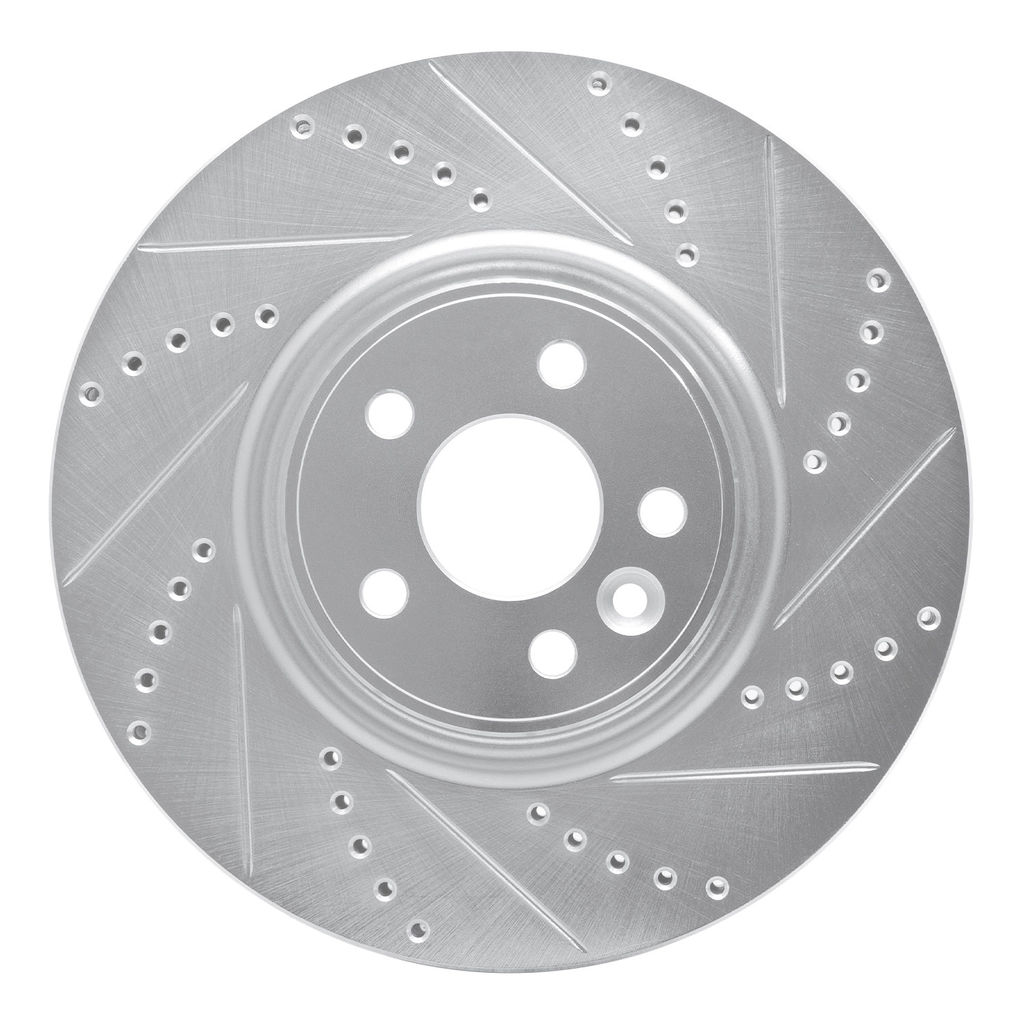 Dynamic Friction 631-27036R - Drilled and Slotted Silver Zinc Brake Rotor