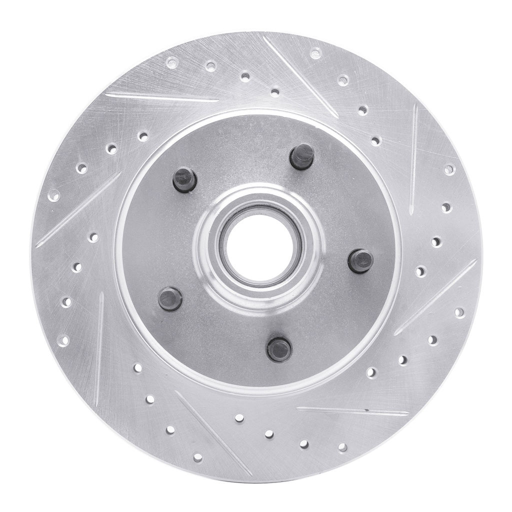 Dynamic Friction 631-47061R - Drilled and Slotted Silver Zinc Brake Rotor
