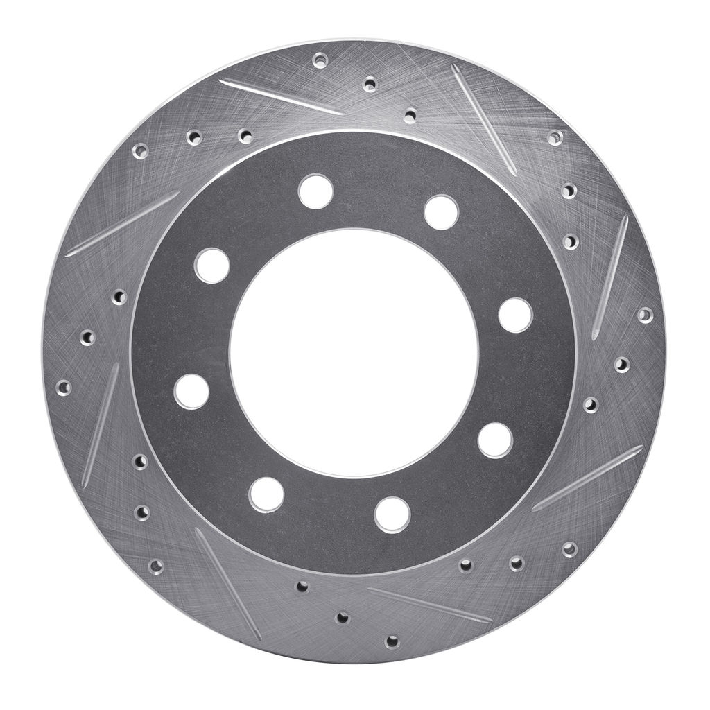 Dynamic Friction 631-48040R - Drilled and Slotted Silver Zinc Brake Rotor