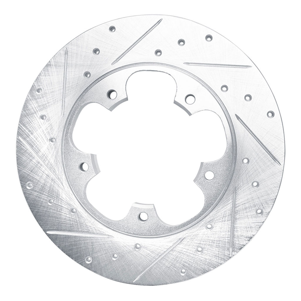 Dynamic Friction 631-54228L - Drilled and Slotted Silver Zinc Brake Rotor
