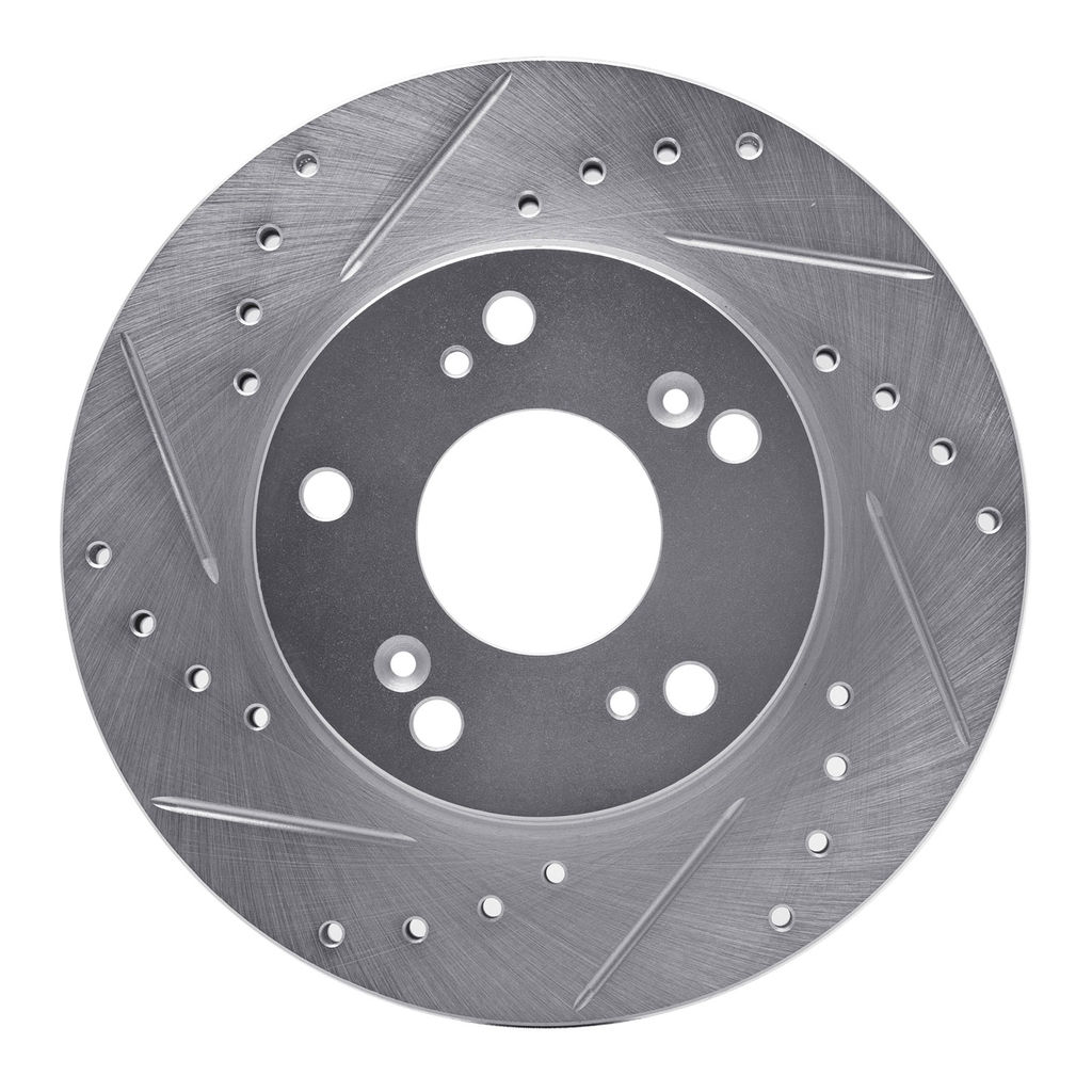 Dynamic Friction 631-59030L - Drilled and Slotted Silver Zinc Brake Rotor