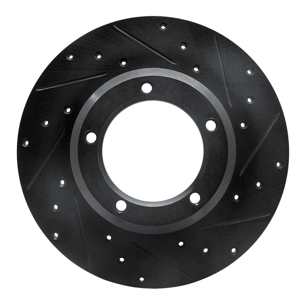 Dynamic Friction 633-11000R - Drilled and Slotted Black Zinc Brake Rotor