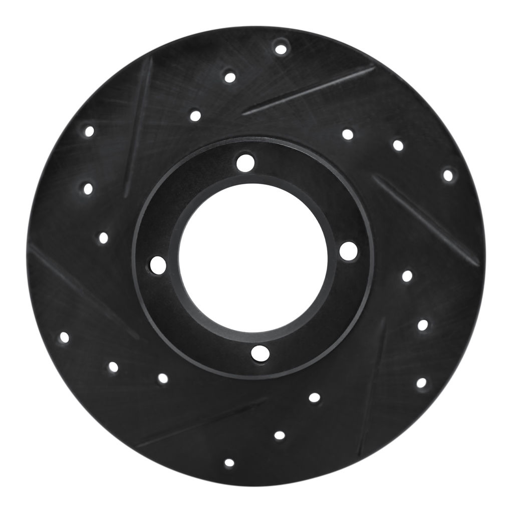 Dynamic Friction 633-13030L - Drilled and Slotted Black Zinc Brake Rotor