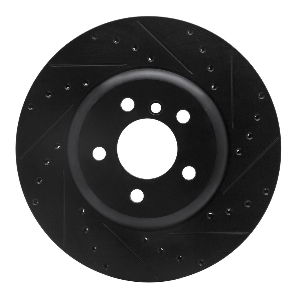 Dynamic Friction 633-31114R - Drilled and Slotted Black Zinc Brake Rotor