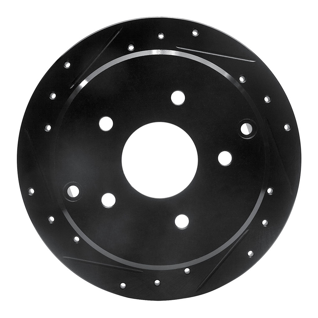 Dynamic Friction 633-52014L - Drilled and Slotted Black Zinc Brake Rotor