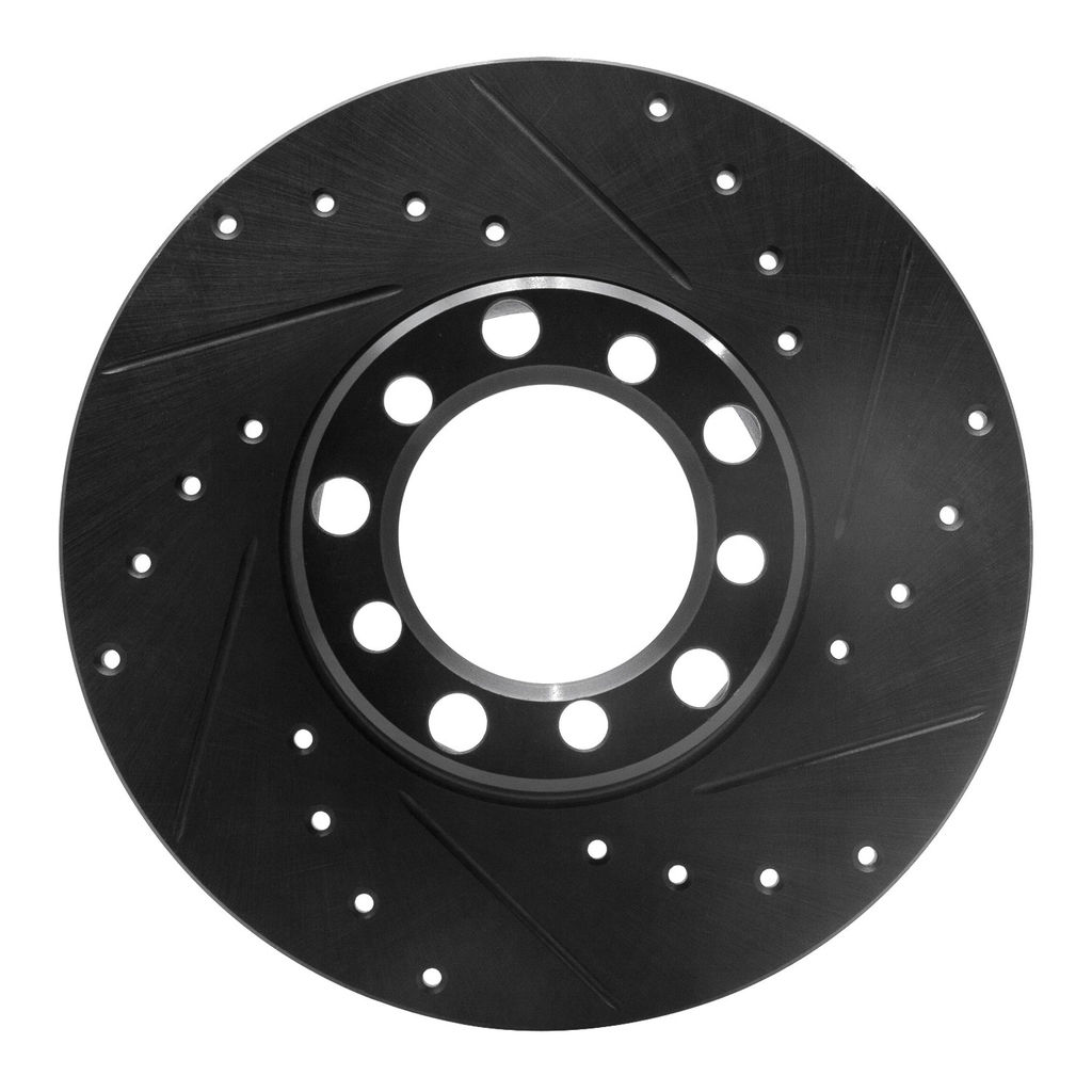 Dynamic Friction 633-63005R - Drilled and Slotted Black Zinc Brake Rotor