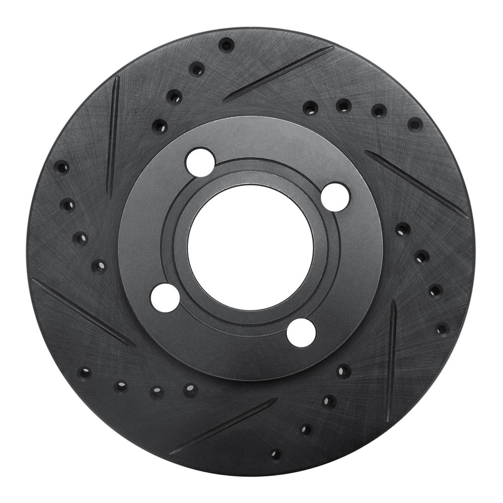 Dynamic Friction 633-73005L - Drilled and Slotted Black Zinc Brake Rotor