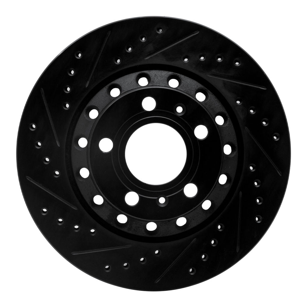 Dynamic Friction 633-73040L - Drilled and Slotted Black Zinc Brake Rotor