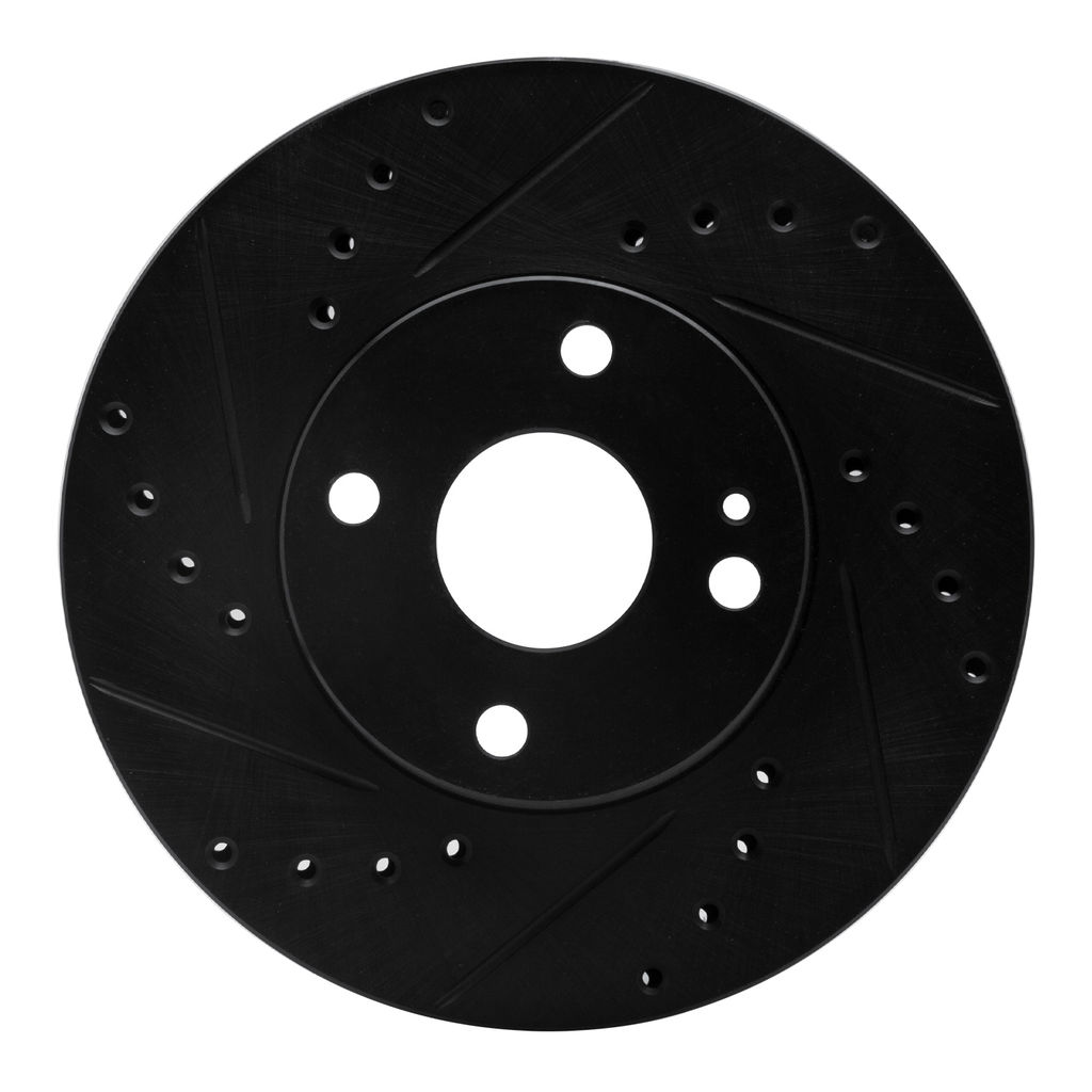 Dynamic Friction 633-80030L - Drilled and Slotted Black Zinc Brake Rotor