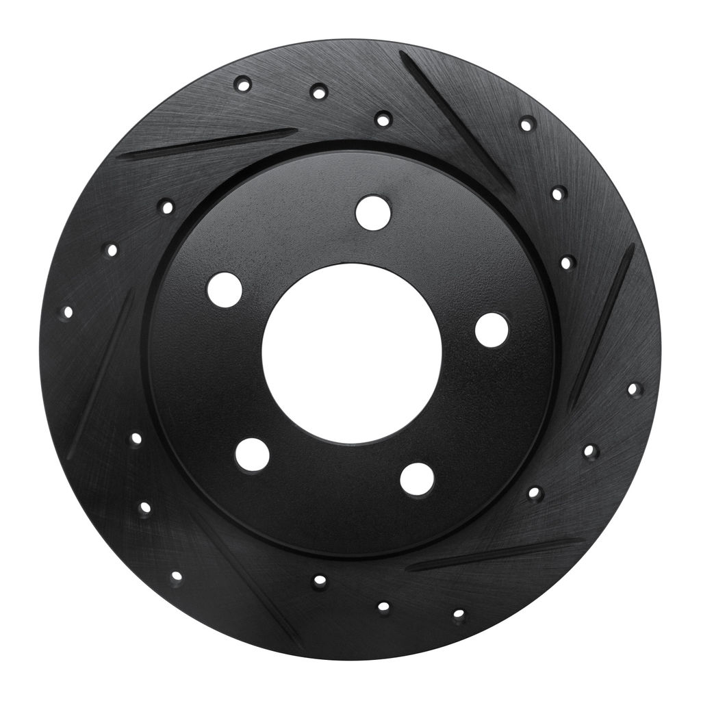 Dynamic Friction 633-80039R - Drilled and Slotted Black Zinc Brake Rotor