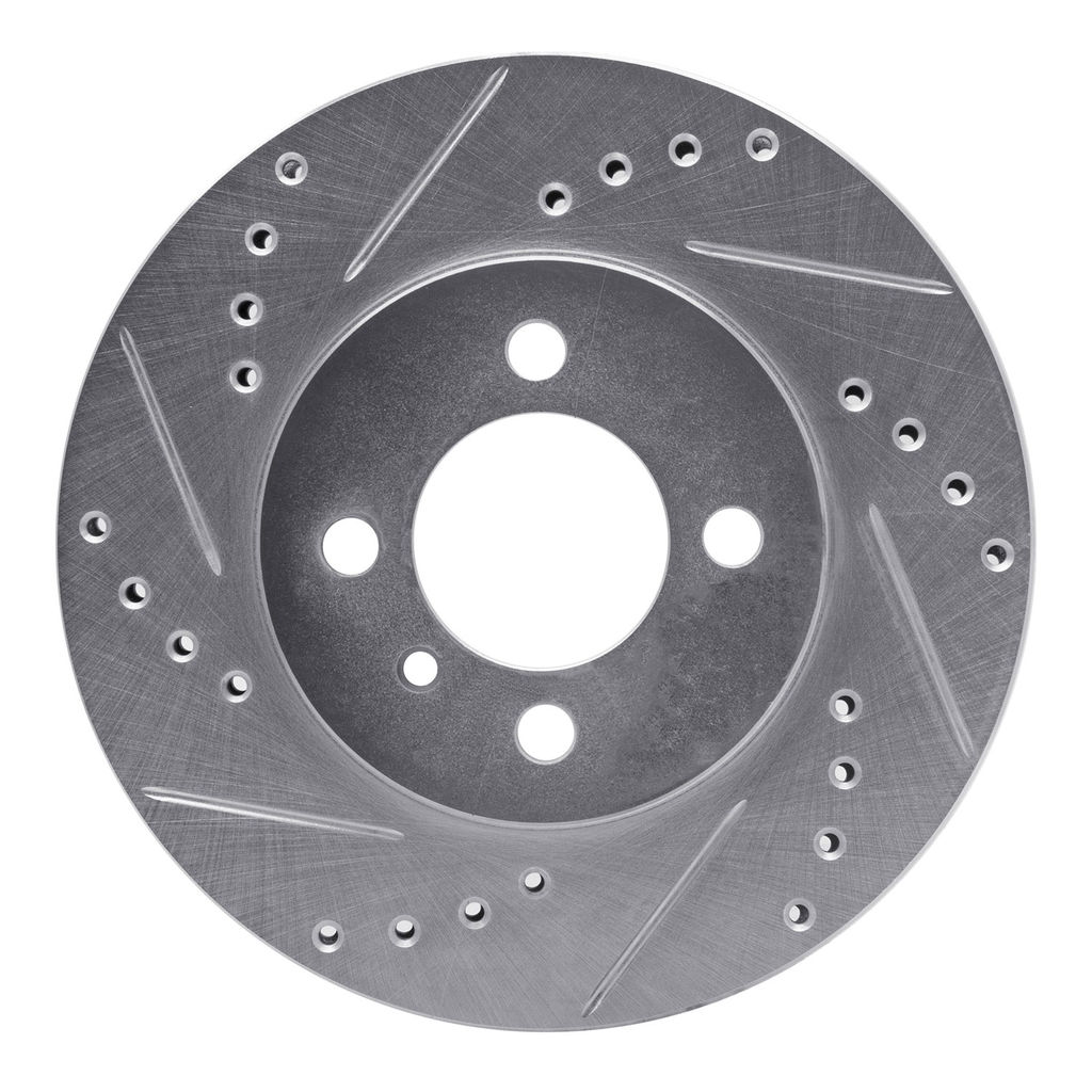 Dynamic Friction 631-31017L - Drilled and Slotted Silver Zinc Brake Rotor