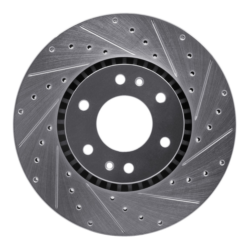 Dynamic Friction 631-48046R - Drilled and Slotted Silver Zinc Brake Rotor