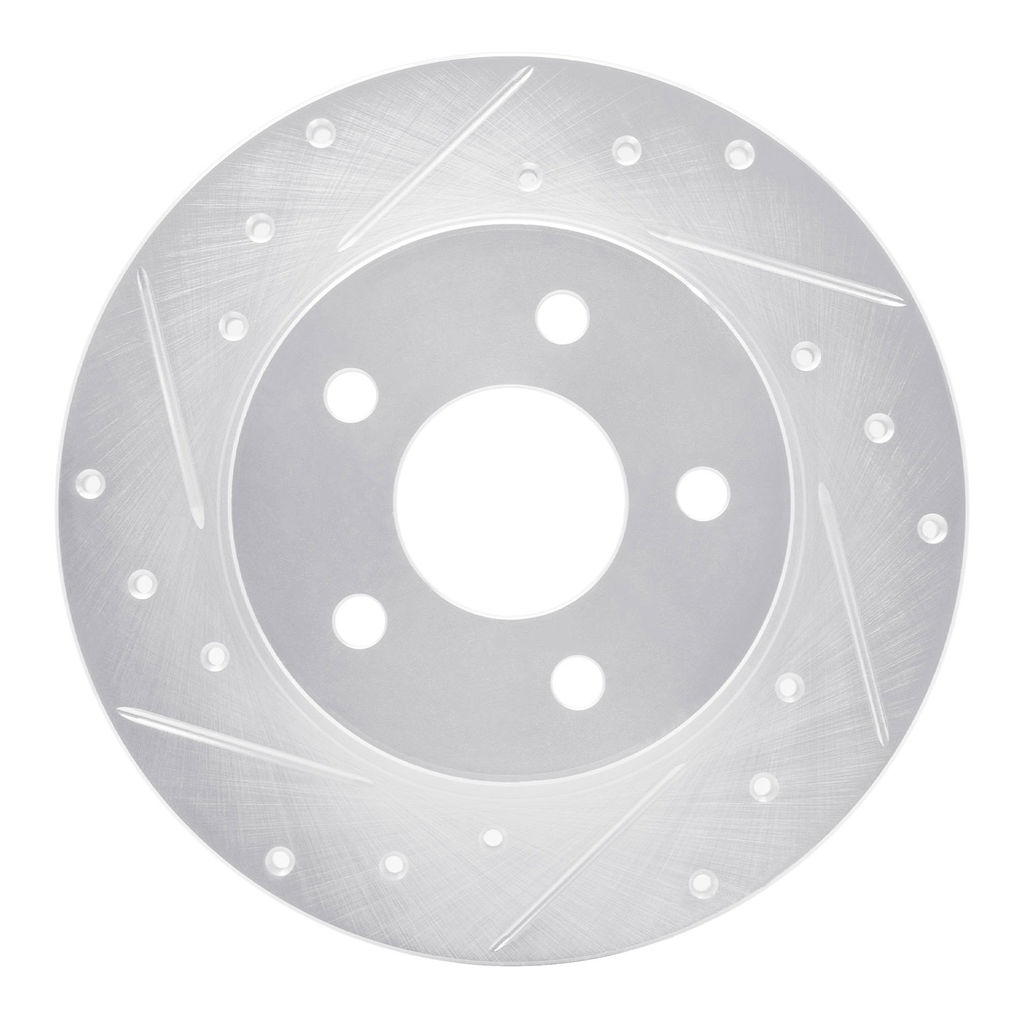 Dynamic Friction 631-53004L - Drilled and Slotted Silver Zinc Brake Rotor