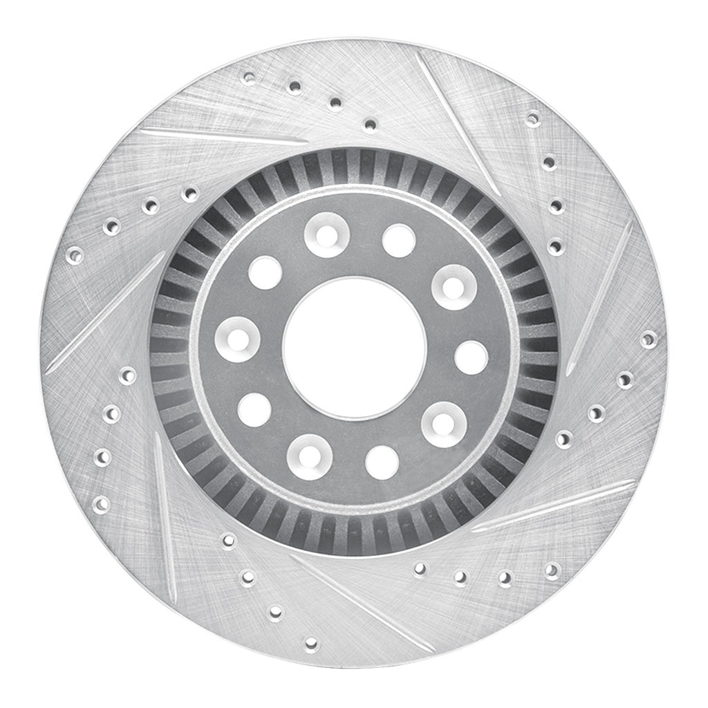 Dynamic Friction 631-54052R - Drilled and Slotted Silver Zinc Brake Rotor