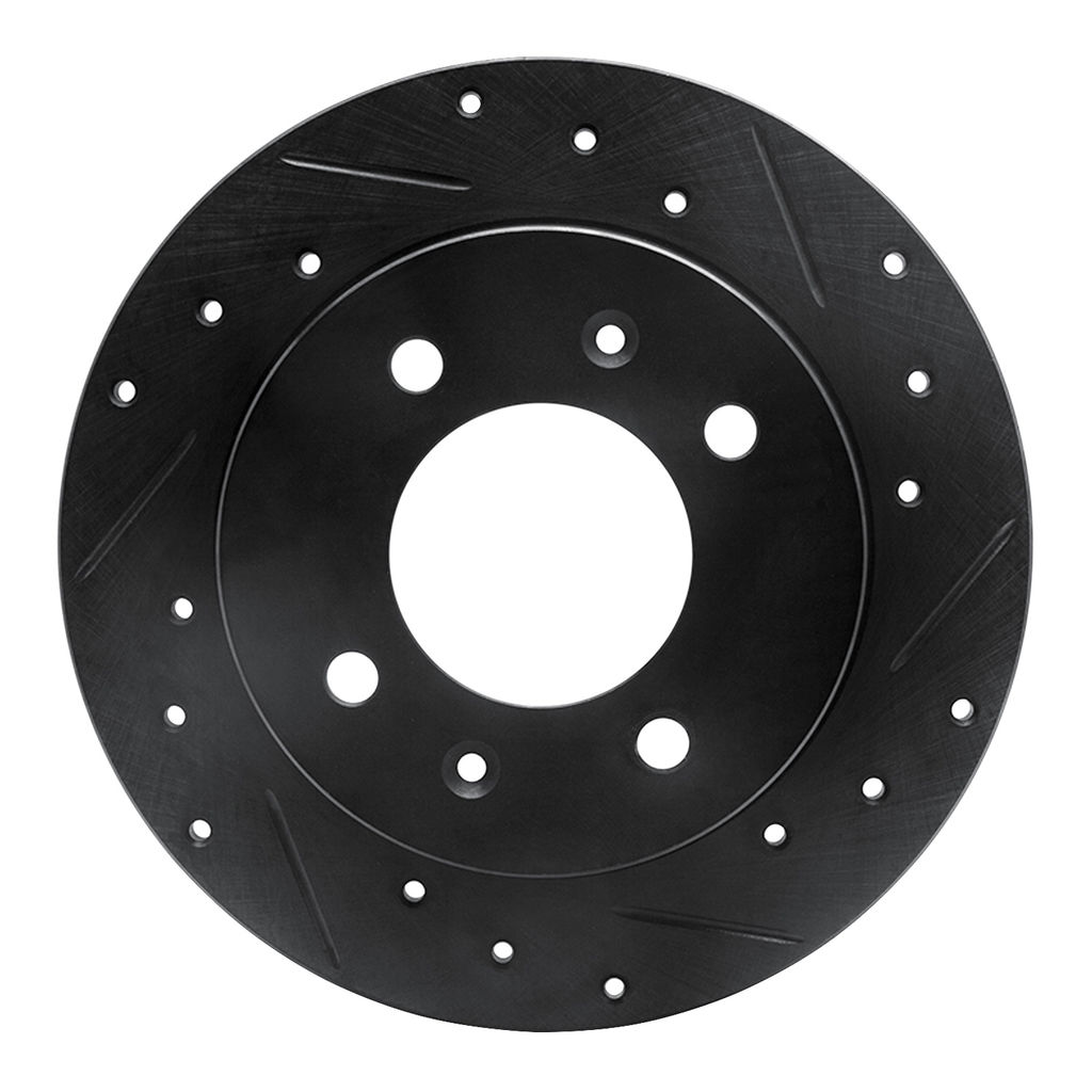 Dynamic Friction 633-03010R - Drilled and Slotted Black Zinc Brake Rotor