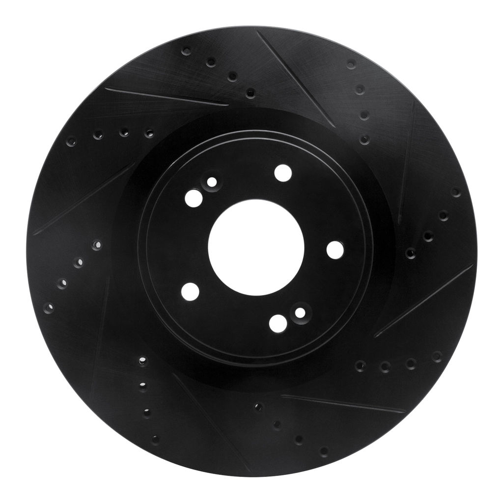Dynamic Friction 633-03032R - Drilled and Slotted Black Zinc Brake Rotor