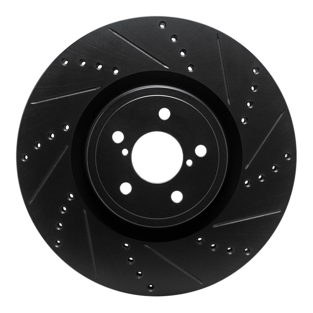 Dynamic Friction 633-13014R - Drilled and Slotted Black Zinc Brake Rotor