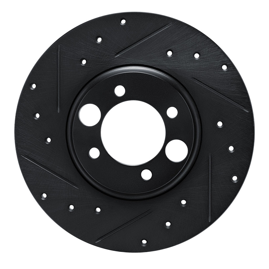 Dynamic Friction 633-20000L - Drilled and Slotted Black Zinc Brake Rotor