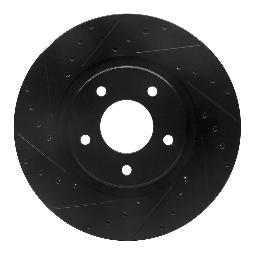 Dynamic Friction 633-20011L - Drilled and Slotted Black Zinc Brake Rotor