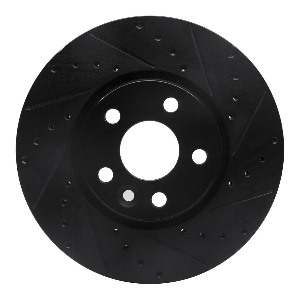 Dynamic Friction 633-27041R - Drilled and Slotted Black Zinc Brake Rotor